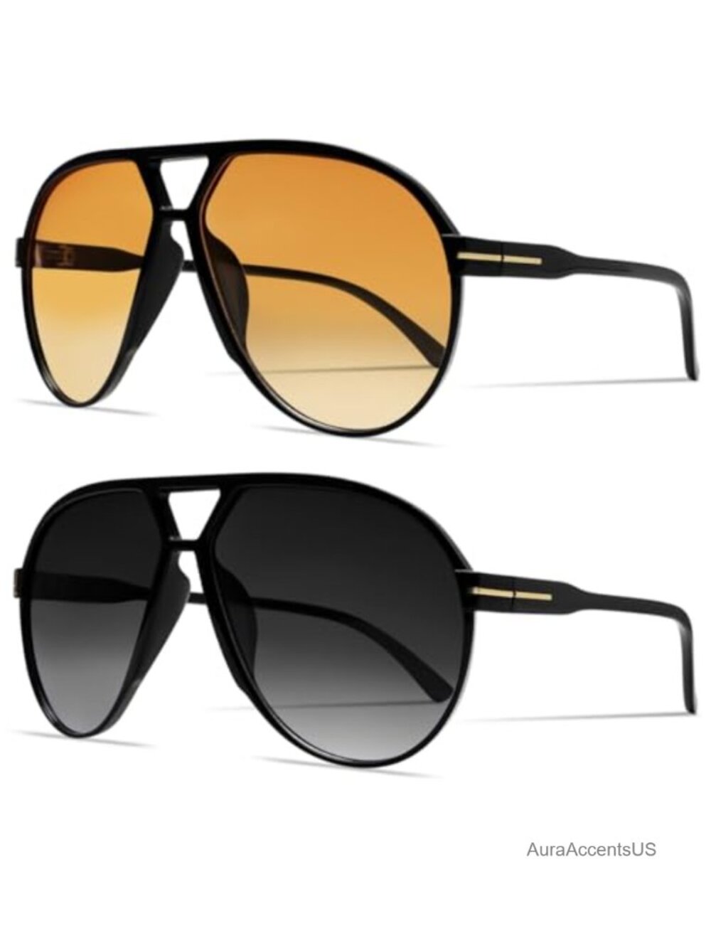Retro Aviator Sunglasses Oversized Lightweight UV Protection